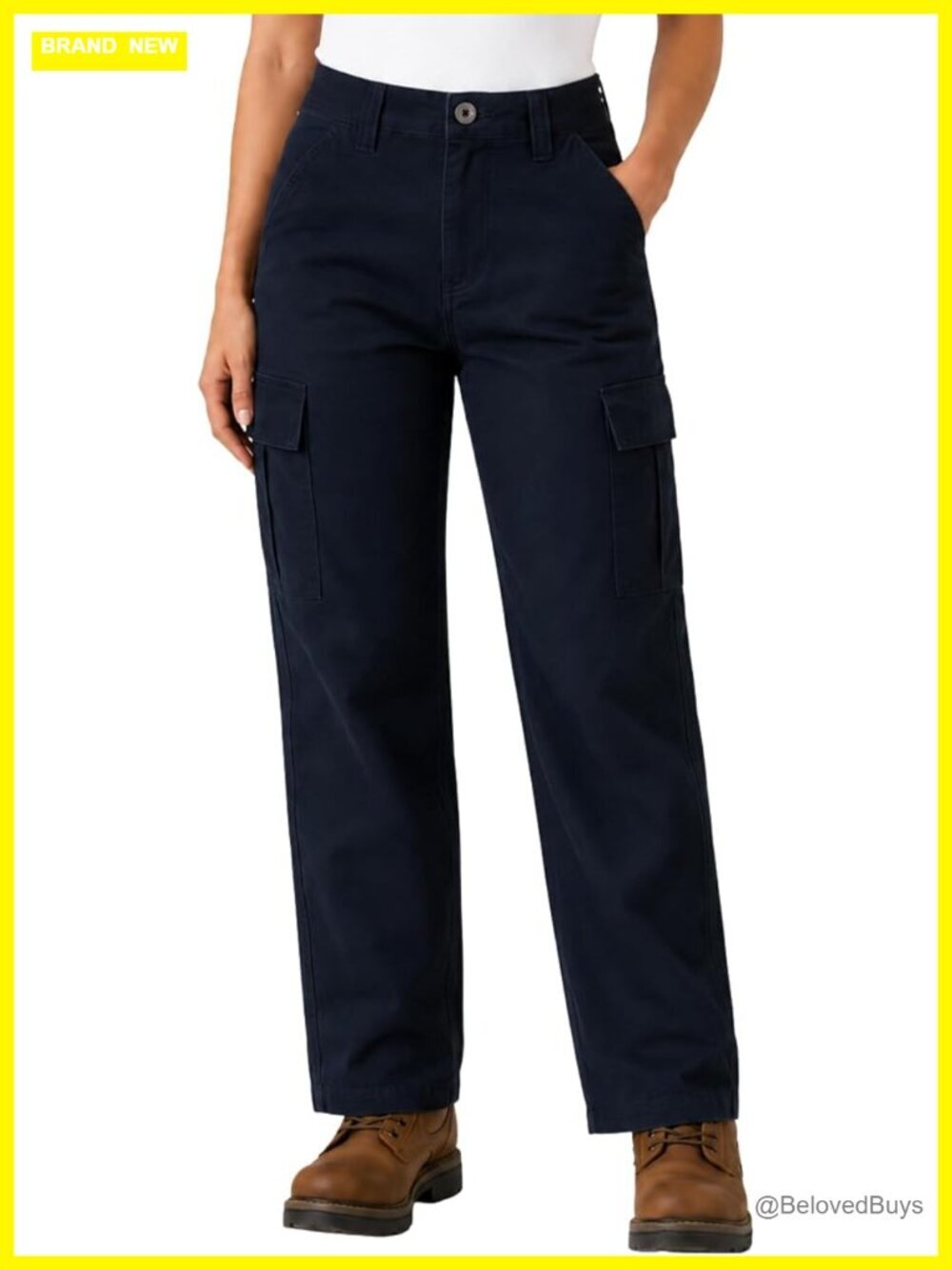 Women's Cargo Pants Relaxed Fit Straight Leg Cotton Work Utility Pants